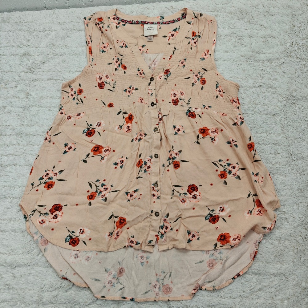 Knox Rose Floral Top‎ Womens L Cottagecore Prairie Boho Country Western Folk